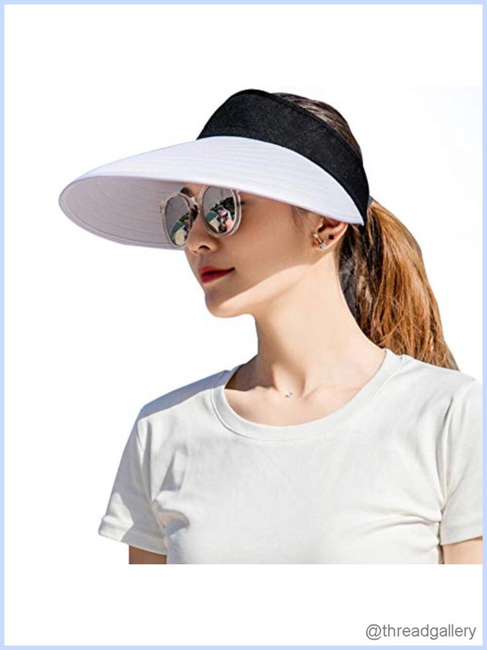 Sun Visor Hat Large Brim UV Protection Beach Cap Adjustable